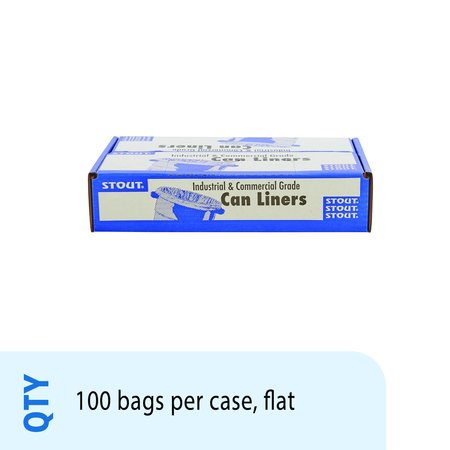 Stout By Envision LLDPE ProPerformance Coreless Bags 60 Gallon Bags Case of 100 bags, 100PK L3858C13